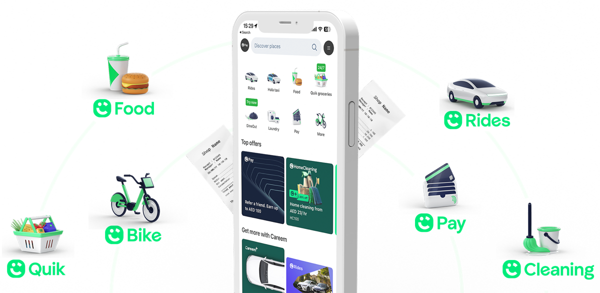 Careem Everything App 中的出行、外卖、支付和生活服务